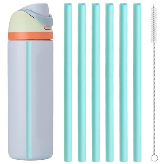 Bubrike Replacement Straws for Owala FreeSip 24/32oz, 6 Pack with Brush