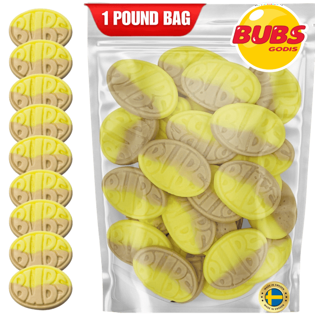 Bubs Banana Ovals Vegan Gummy Candy, 1 Pound Bag