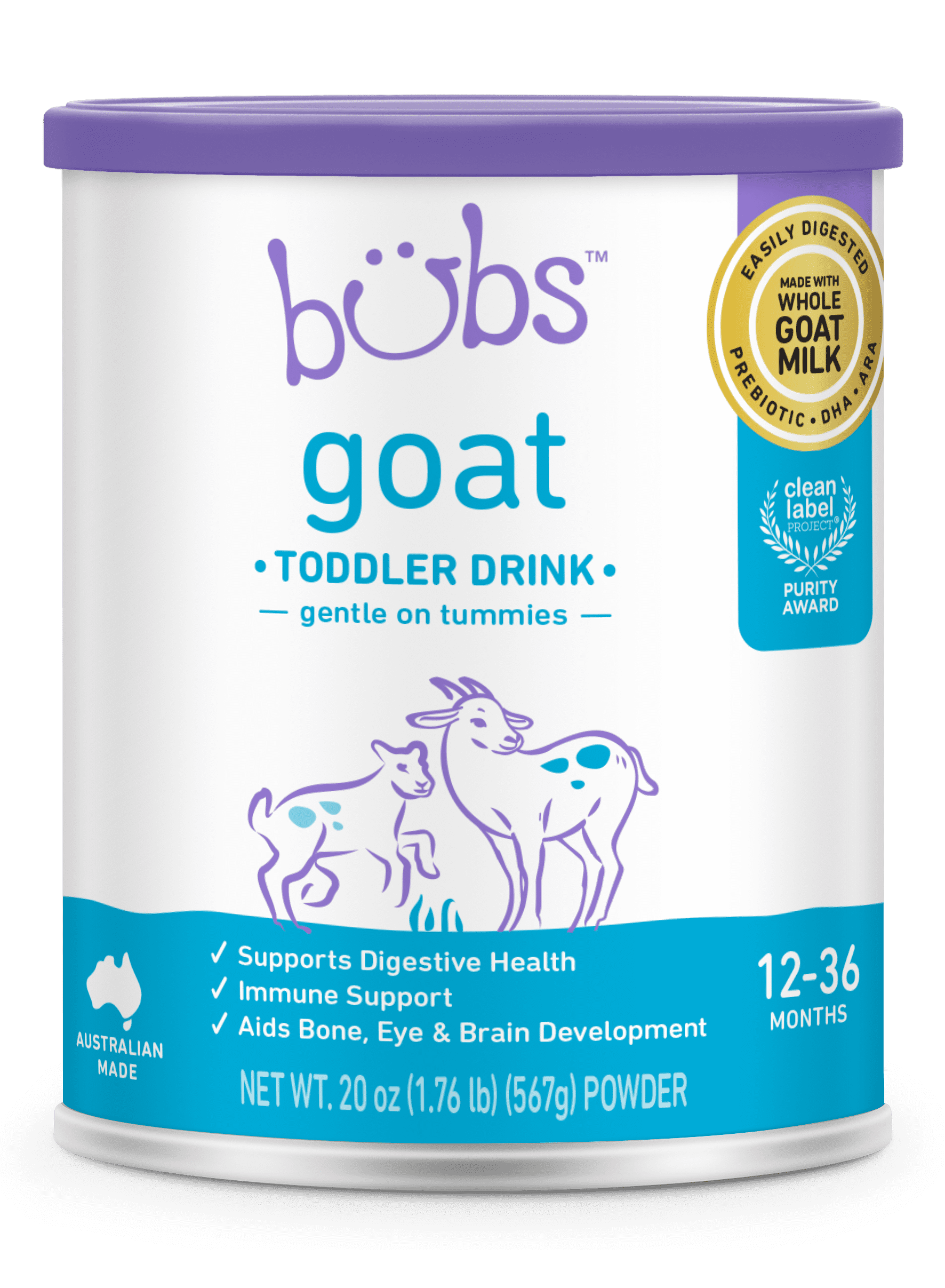 3 pack) Bubs Goat Milk Toddler Nutritional Drink (12-36