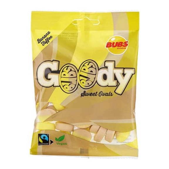 2 Bags x 90g Bubs Goody Banana Toffee Sweet Oval Gummies