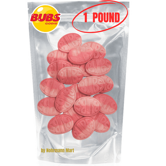 Bubs Wild Strawberry Pomegranate Oval, 1 Pound bag, Swedish Candy, Foam Candy, Vegan candy, Fruity Strawberry Gummy Candy