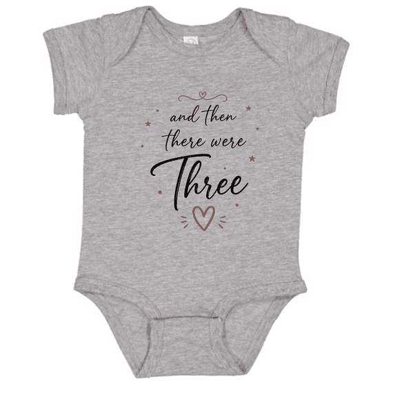 Bubvorie And Then There Were Three Baby Onesie, Pregnancy Announcement Baby Bodysuit, Cute Infant Shirt for Baby Girl, New Baby Gift
