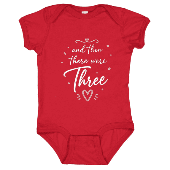 Bubvorie And Then There Were Three Baby Onesie, Pregnancy Announcement Baby Bodysuit, Cute Infant Shirt for Baby Girl, New Baby Gift