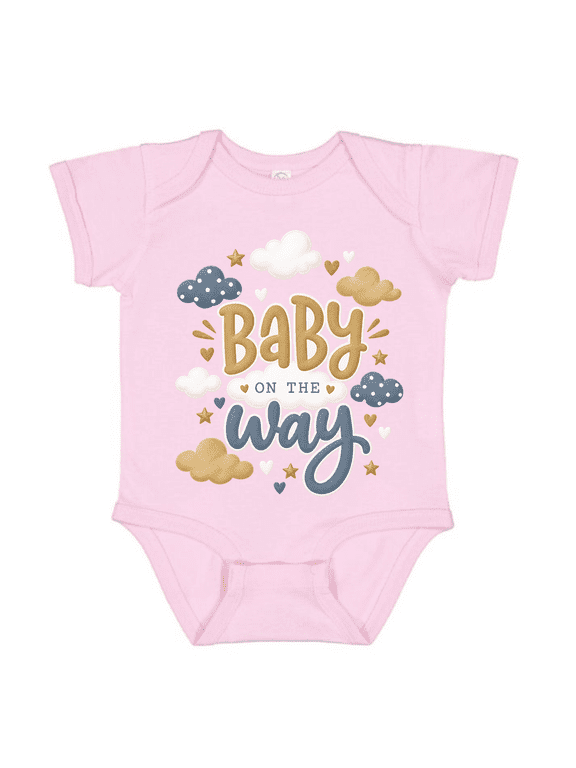 Baby on the Way Onesie, Cute Cloud Pregnancy Announcement Bodysuit, Neutral Baby Shower Gift for Mom to Be