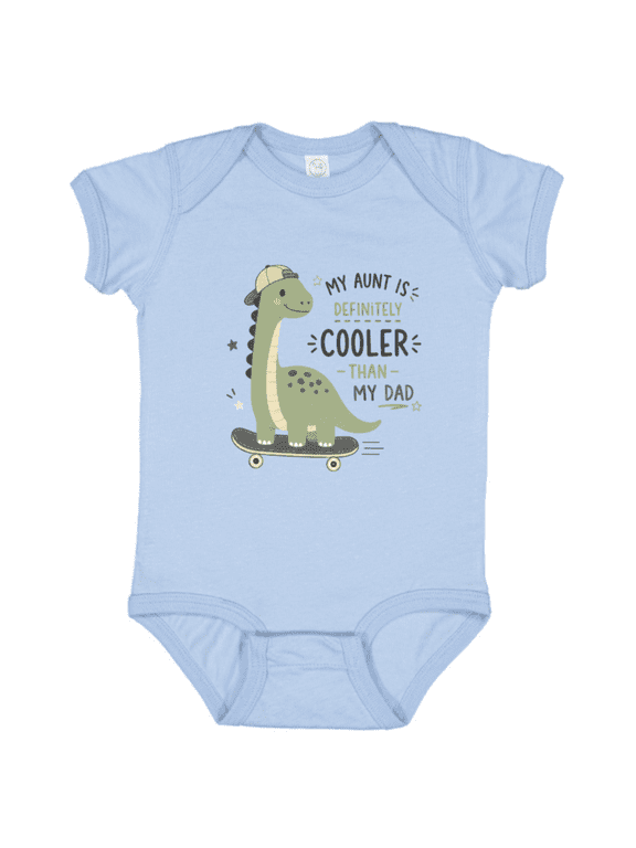 Cooler Aunt Dinosaur Baby Bodysuit, Funny Infant Shirt, Pregnancy Announcement Outfit, Newborn Baby Gift