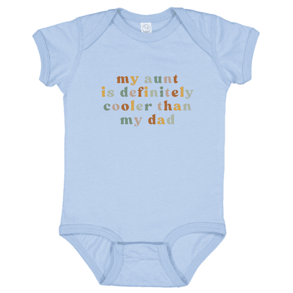 Bubvorie My Aunt Is Cooler Than My Dad Baby Onesie Funny Baby Bodysuit Infant Shirt Baby Gift for Aunt and Newborn