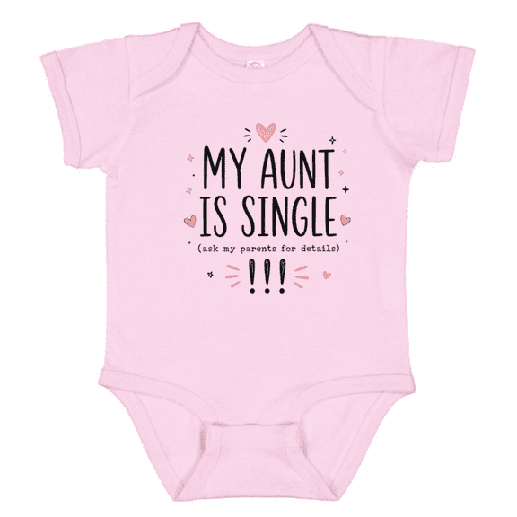 Bubvorie My Aunt Is Single Baby Bodysuit, Funny Infant Shirt for Baby Girl, Cute Pregnancy Announcement Outfit and Baby Gift