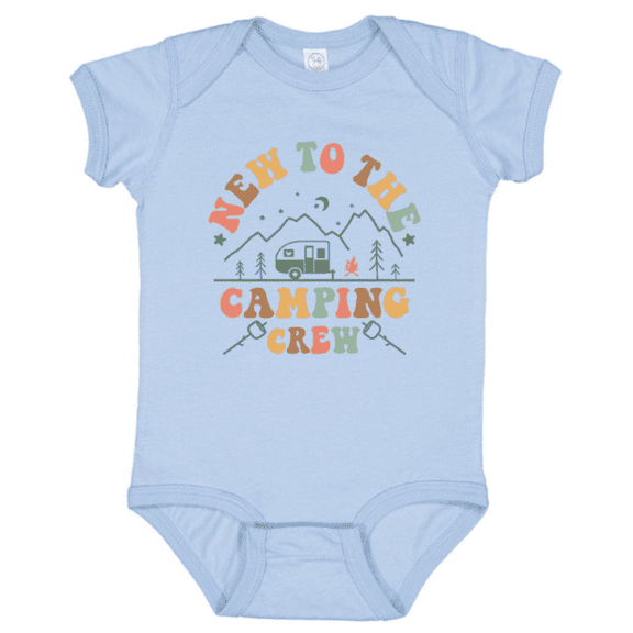 Bubvorie New to the Camping Crew Baby Bodysuit, Pregnancy Announcement Infant Shirt for Baby Girl, Cute Camper Baby Gift