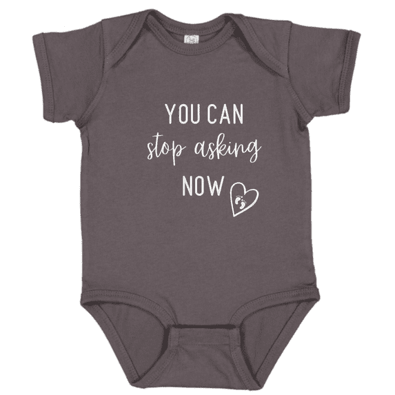 Bubvorie You Can Stop Asking Now Baby Bodysuit, Funny Pregnancy Announcement Infant Shirt, New Baby Reveal Gift