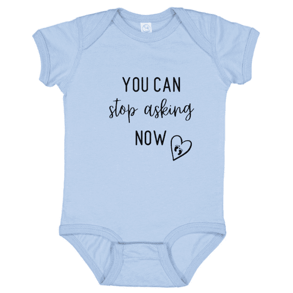 Bubvorie You Can Stop Asking Now Baby Bodysuit, Funny Pregnancy Announcement Infant Shirt, New Baby Reveal Gift