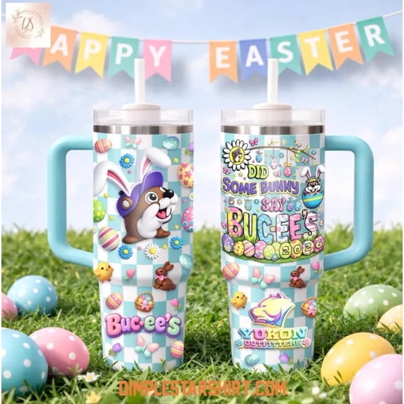 Buc-Ee's Happy Easter Day Tumbler 40 oz(Faux 3D) with Handle