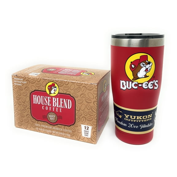 Buc-ee's 20oz Bucky the Beaver Red Tumbler & Single Serve Coffee Pods