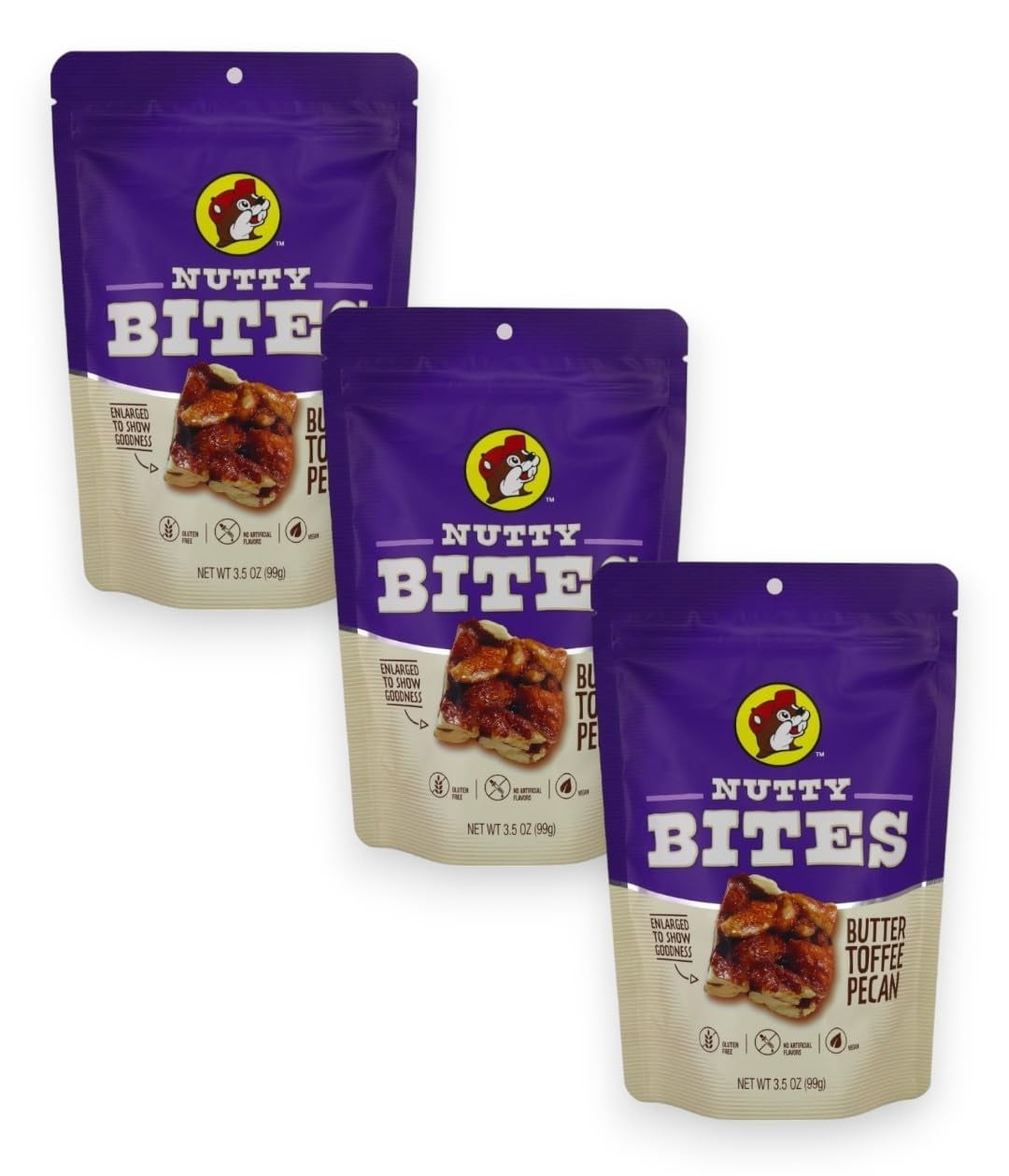 Bucee's Nutty Bites Sweet Nut Clusters 3 Pack 4 Flavors Available