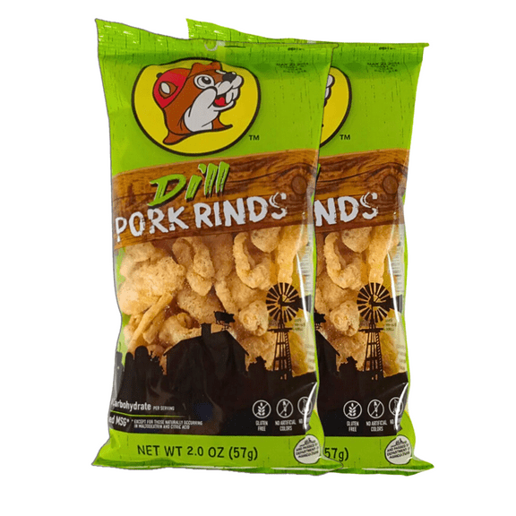Buc-ee's Pork Rinds, Dill, Keto Friendly, Dill Flavor, 4 Oz (2 Bags)