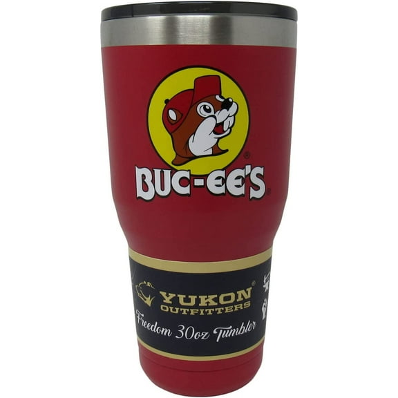 Buc-ee's Red Stainless Steel Tumbler With Bucky the Beaver, Double Wall Vacuum Insulated, 30 Ounces