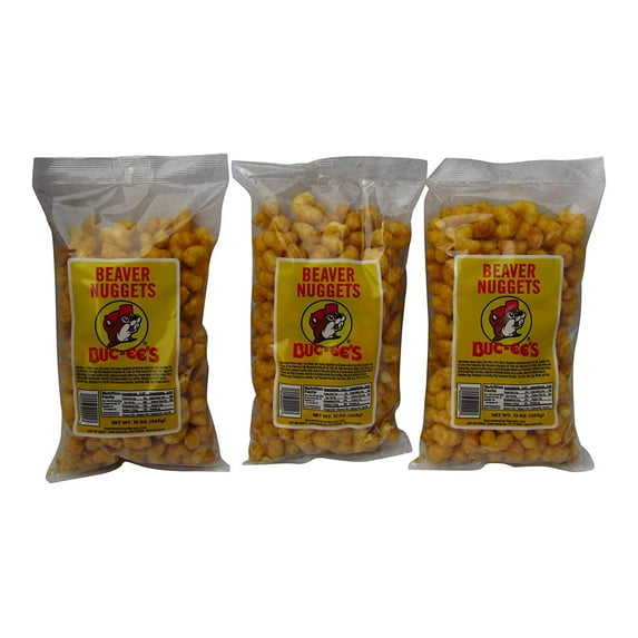 Buc-ees Famous Beaver Nuggets Sweet Corn Puff Snacks, 13 Ounces (Pack of Three 13 Ounce Bags - 36 Ounces Total)