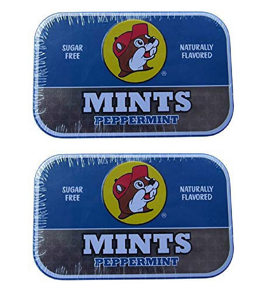 Bucees Sugar Free Peppermint Breath Mints, Gluten Free, Two Tins of 50 Mints (100 Mints Total