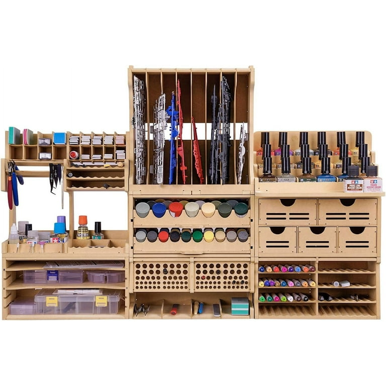 Bucasso Wooden Model Kit Tool Organizer Rack with MDF Material, Wooden  Paint Rack, Screwdriver/Brush/Tool Holder, Suitable for Tamiya Paints and  Model Tools, GK1 : : Home