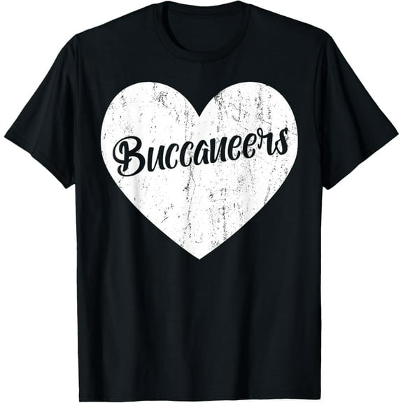 Buccaneer School Sports Fan Team Spirit Mascot Heart Gift T-Shirt