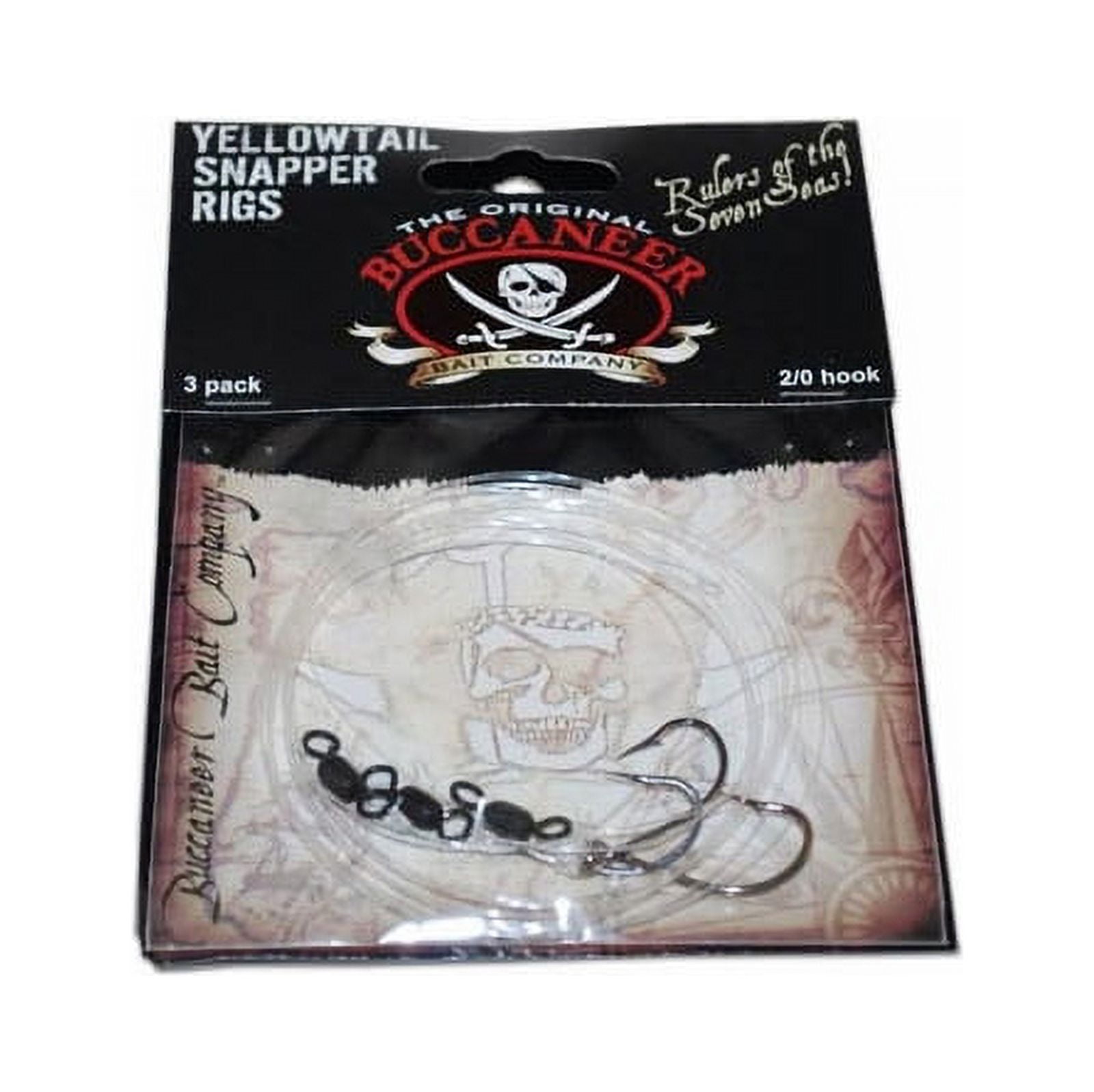 Buccaneer Yellowtail Rig 2/0 Hook 3 Pack for Saltwater Fishing ...