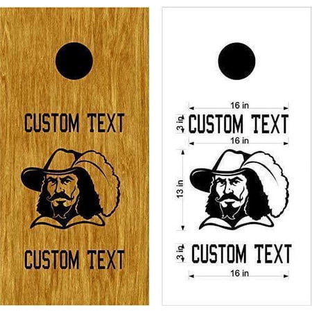 Buccaneers Mascot Sports Team Cornhole Board Decals Stickers Both Boards 2