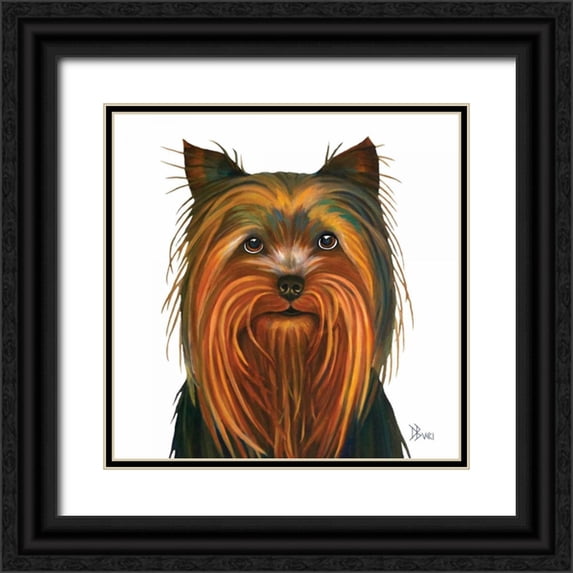 Bucci, Debra 26x26 Black Ornate Wood Framed with Double Matting Museum Art Print Titled - Yorkie