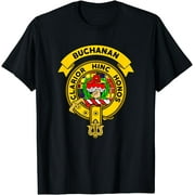 Buchanan Clan Badge Tee Shirt Scottish Tartan Gifts T Shirt,Premium Polyester Breathable Tee Shirt-L