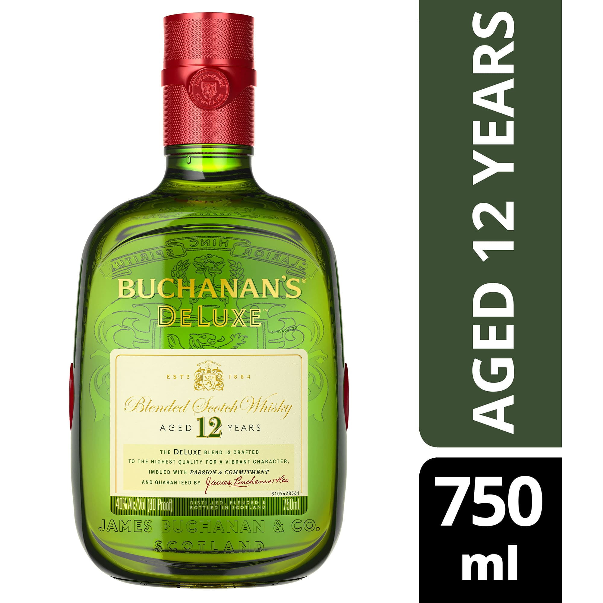 Buchanan\'s DeLuxe Aged 12 Years Blended Scotch Whisky Special Pack, 750 ml