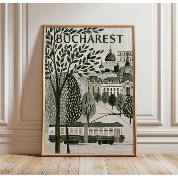 Bucharest City Architecture Print Travel Wall Art, Unframed Paper Print