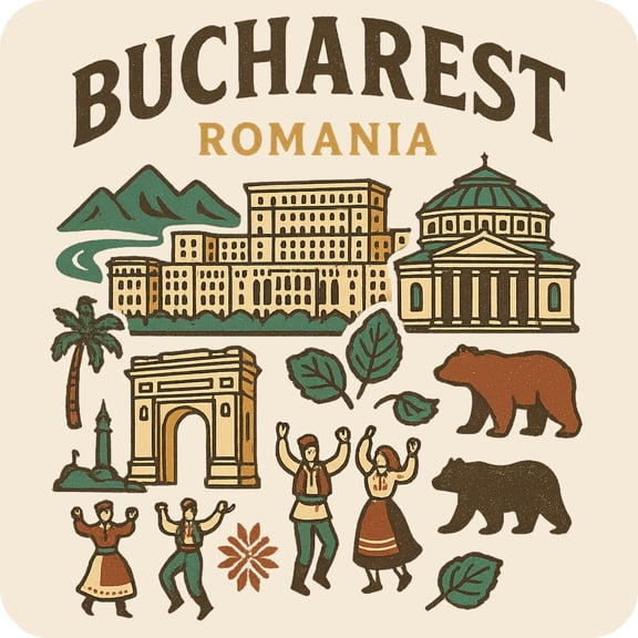 Bucharest Romania Keepsakes Souvenir Vinyl Sticker – Destination Travel Keepsake Collectible (3-Inches Wide)