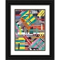thumbnail image 1 of Bucheli, Jen 14x18 Black Ornate Wood Framed with Double Matting Museum Art Print Titled - Colorful Abstract Lines, 1 of 4