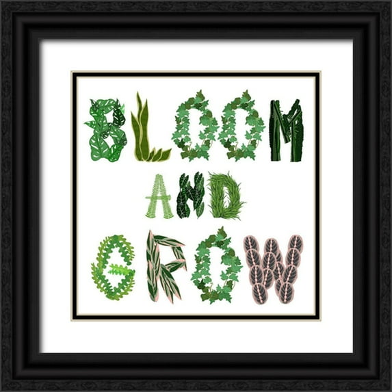 Bucheli, Jen 15x15 Black Ornate Wood Framed with Double Matting Museum Art Print Titled - Bloom And Grow