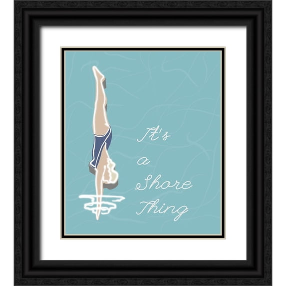 Bucheli, Jen 15x17 Black Ornate Wood Framed with Double Matting Museum Art Print Titled - Its A Shore Thing