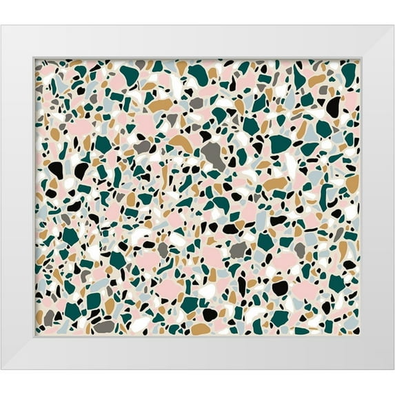 Bucheli, Jen 17x15 White Modern Wood Framed Museum Art Print Titled - Teal Terrazo