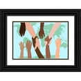 thumbnail image 1 of Bucheli, Jen 18x13 Black Ornate Wood Framed with Double Matting Museum Art Print Titled - Reaching Out Around The World, 1 of 4