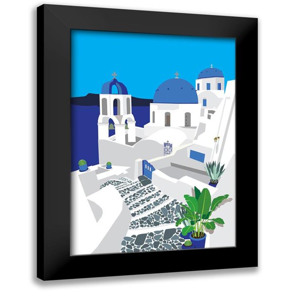 Bucheli, Jen 18x24 Black Modern Framed Museum Art Print Titled - Santorini