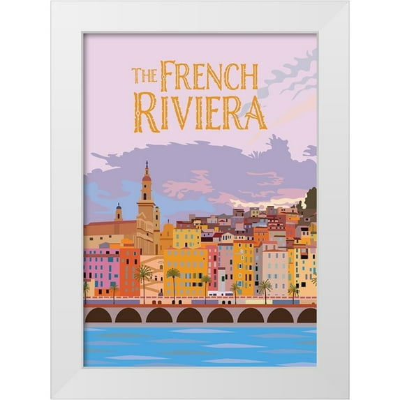 Bucheli, Jen 18x24 White Modern Wood Framed Museum Art Print Titled - The French Riviera