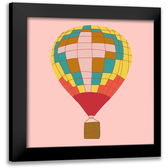Bucheli, Jen 20x20 Black Modern Framed Museum Art Print Titled - Hot Air Balloon I