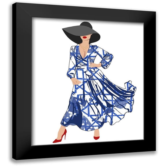Bucheli, Jen 20x23 Black Modern Framed Museum Art Print Titled - Standing Out In Blue