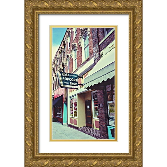 Bucheli, Jen 20x32 Gold Ornate Wood Framed with Double Matting Museum Art Print Titled - Popcorn Shop