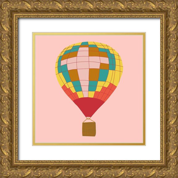 Bucheli, Jen 26x26 Gold Ornate Wood Framed with Double Matting Museum Art Print Titled - Hot Air Balloon I
