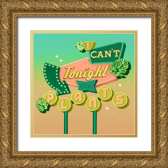Bucheli, Jen 26x26 Gold Ornate Wood Framed with Double Matting Museum Art Print Titled - I Cant Tonight