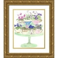 thumbnail image 1 of Bucheli, Jen 26x31 Gold Ornate Wood Framed with Double Matting Museum Art Print Titled - Floral Tea Cups, 1 of 4