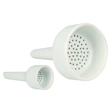 Buchner Funnel, 7.5cm - Porcelain - Straight Sides, Perforated Plate - Eisco Labs