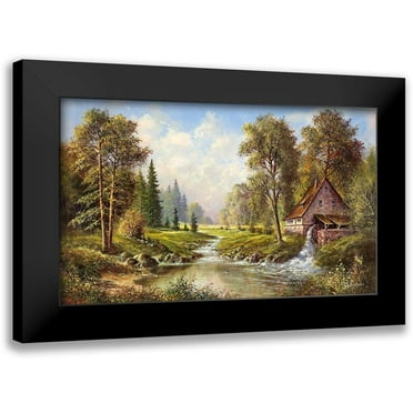 Buchner, H. 14x10 Black Modern Framed Museum Art Print Titled - OLD MILL