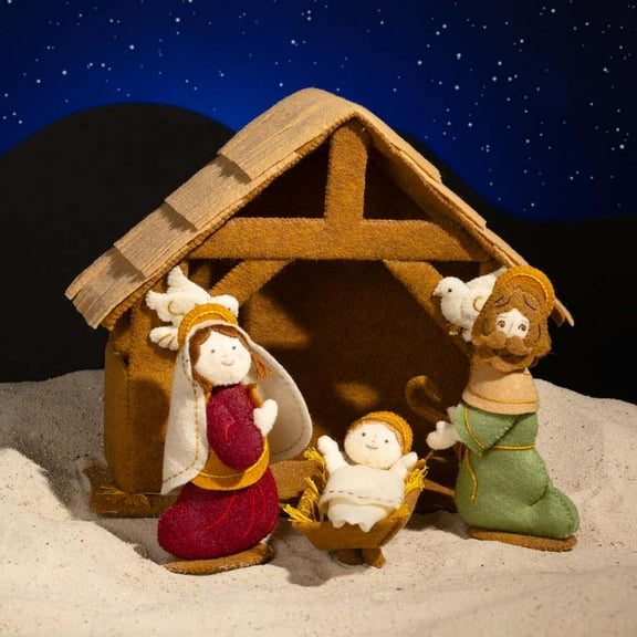 Bucilla 3-D Felt Applique Kit Set Of 5-Holy Family Nativity Scene
