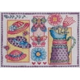 thumbnail image 1 of Bucilla 6" x 6" Counted Cross Stitch Mini Garden Hats Kit, 1 Each, 1 of 2