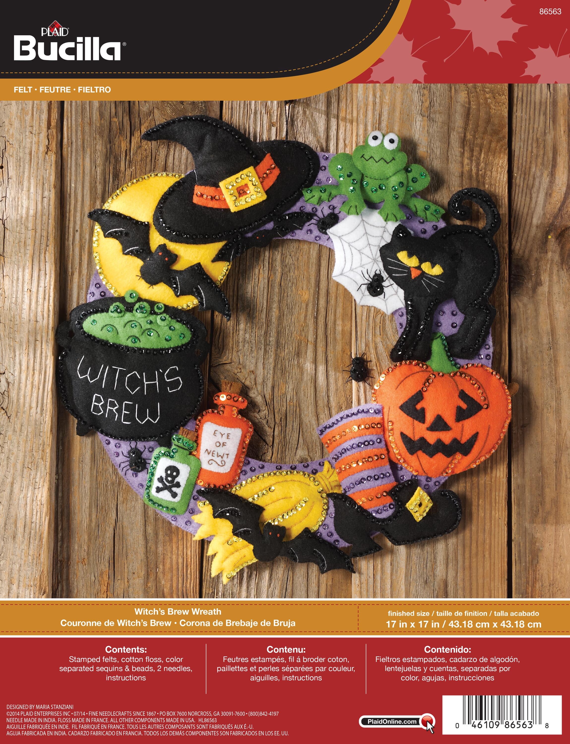 Bucilla Felt Applique Wreath Kit, 8.7 x 11.6 in