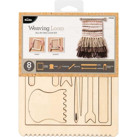 Bucilla All-in-One Rectangle Weaving Loom Tool Kit, 7 x 6 in