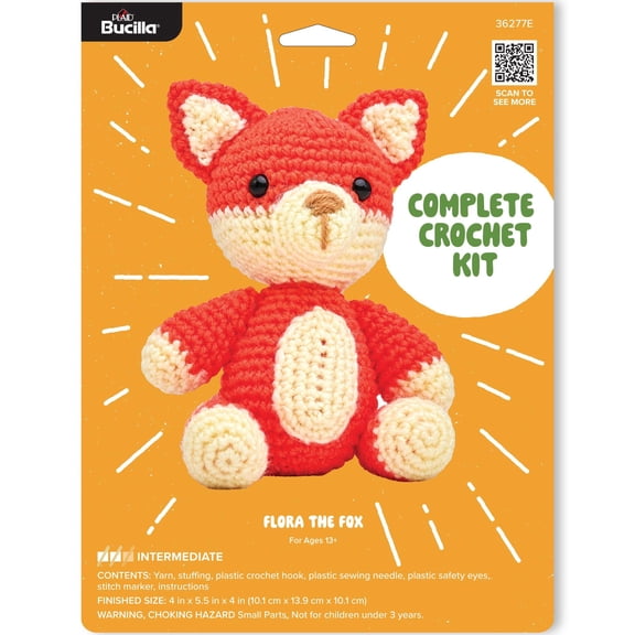 Bucilla Flora the Fox Amigurumi Crochet Kit, 5 in